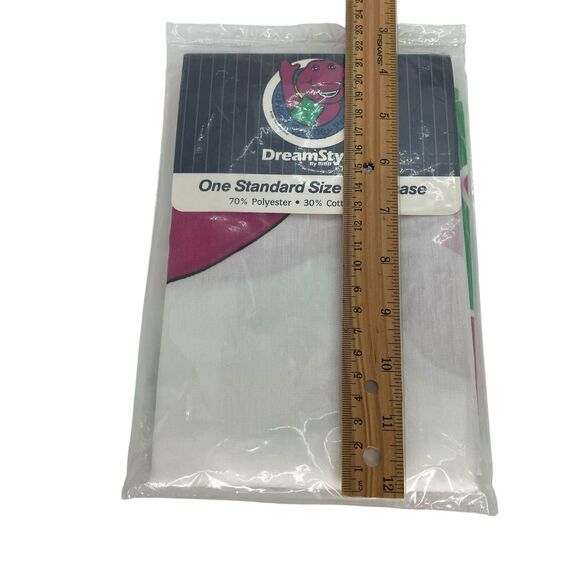 NOS Vtg. 1992 BARNEY The Dinosaur One Standard Size Pillowcase Sealed Y2K - Picture 8 of 8